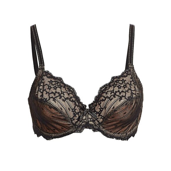 Chantelle 32810 Rive Gauche Full Coverage Unlined Bra Black Women's 44H - Picture 1 of 9